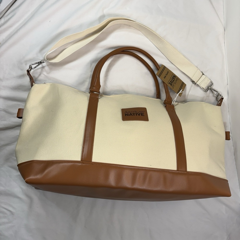 American Native Canvas Duffel Bag – One Fire Casino Weekender Travel Minimalist